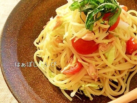 ツナとキャベツの冷製スパゲティー